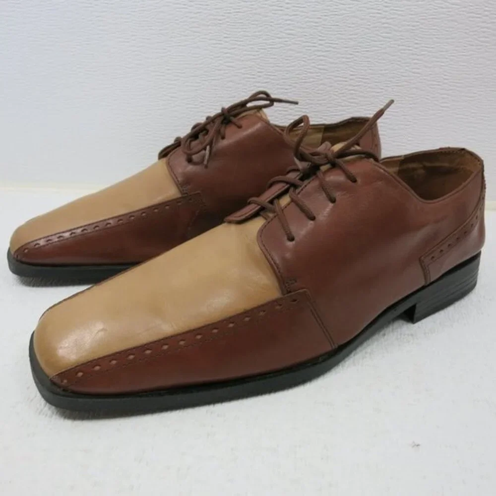 Stanley Blacker Split Top Two Tone Leather Dress Men's Footwear Oxfords Sz 15 M